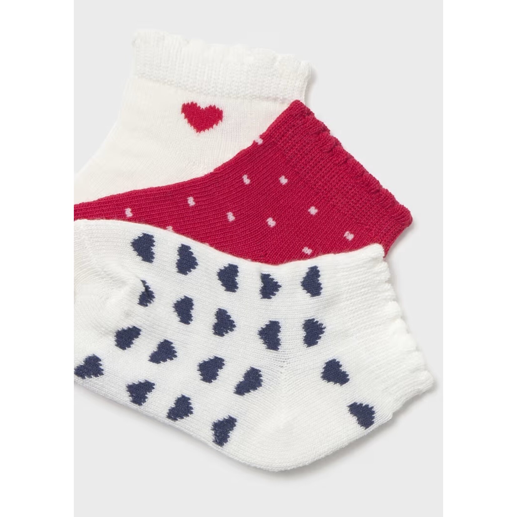 Mayoral MAYORAL - Lot de 3 paires de chaussettes  'Coeurs - Blanc-Rouge-Bleu marine'