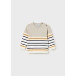 Mayoral MAYORAL - Chandail de style pull blanc et beige ligné jaune et bleu