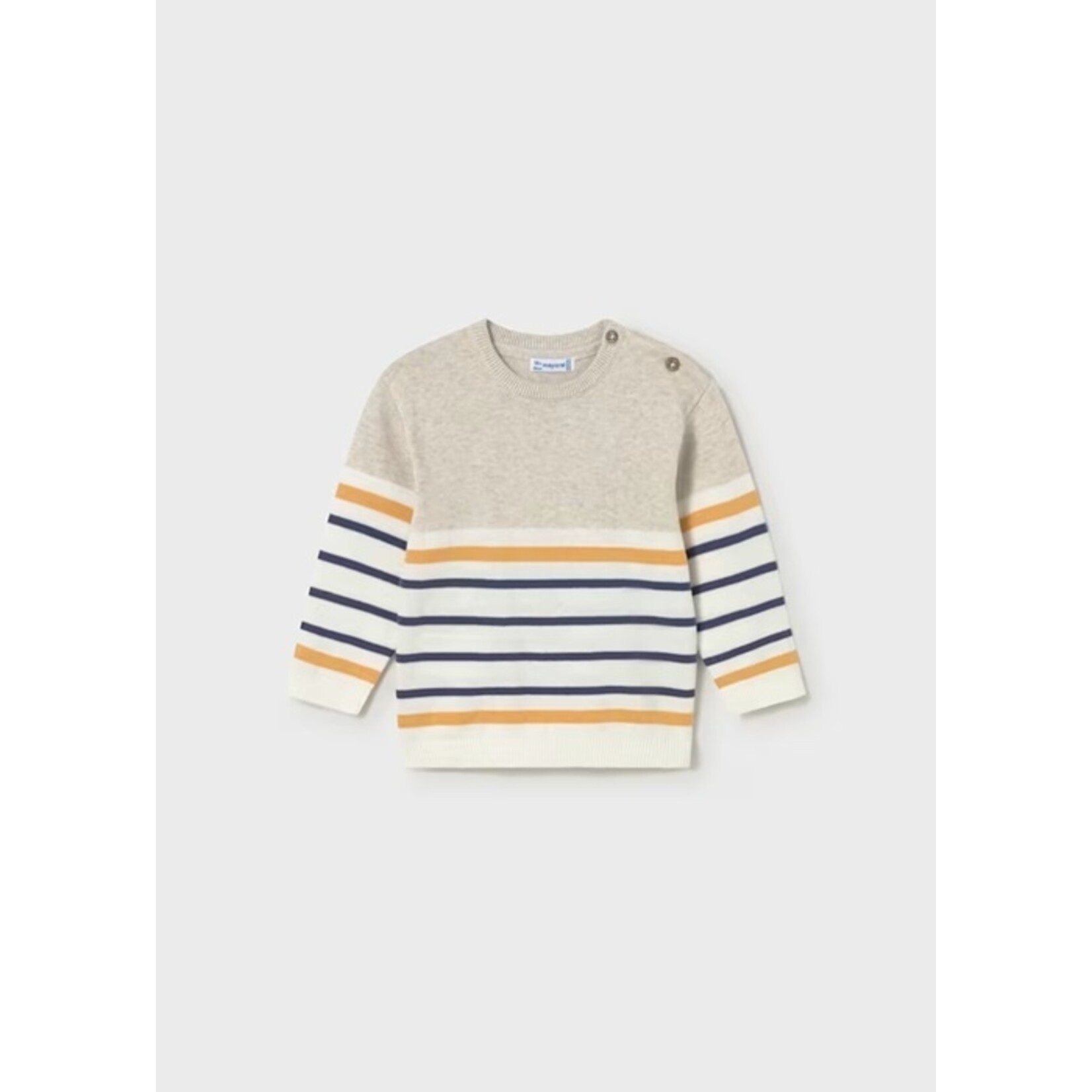 Mayoral MAYORAL - White and beige sweater-style top with yellow and blue stripes