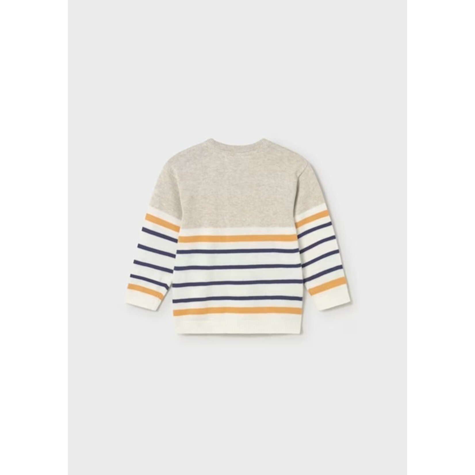 Mayoral MAYORAL - White and beige sweater-style top with yellow and blue stripes