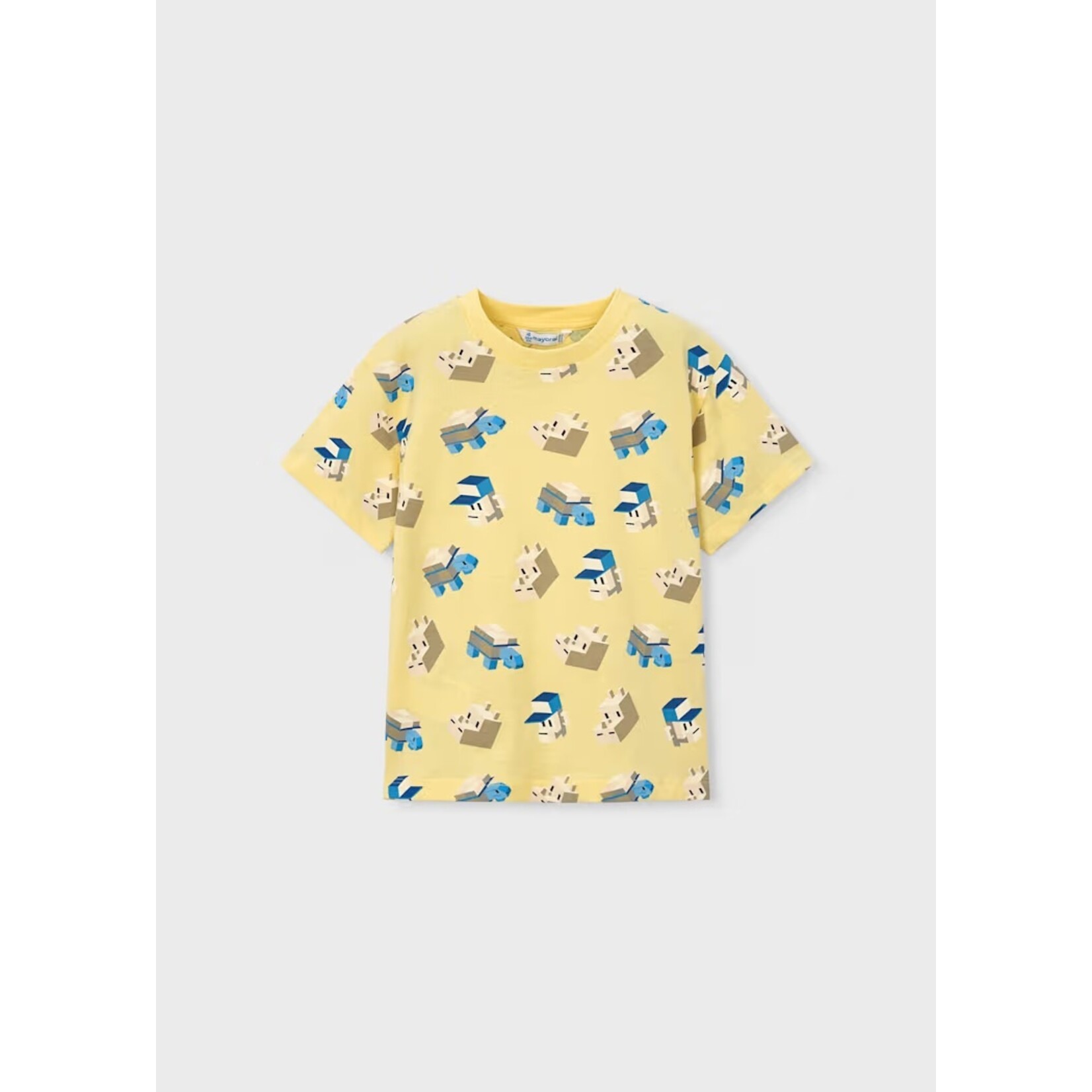 Mayoral MAYORAL - Ensemble 3 pièces - Deux t-shirt à manches courtes avec imprimé d'animaux de la savane cubique et un short bleu