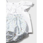 Mayoral MAYORAL - 2-piece set with floral embroidered top and leaf print shorts