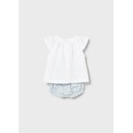 Mayoral MAYORAL - 2-piece set with floral embroidered top and leaf print shorts