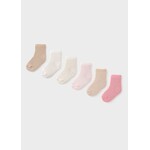 Mayoral MAYORAL - Pack of 6 pairs of baby socks 'Pink and beige'