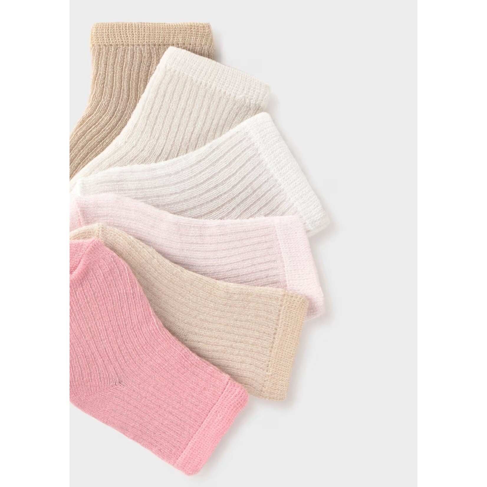 Mayoral MAYORAL - Pack of 6 pairs of baby socks 'Pink and beige'