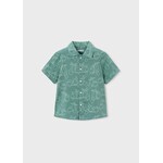 Mayoral MAYORAL - Short-sleeved shirt in green-grey with Vespas print