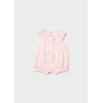 Mayoral MAYORAL - Barboteuse rose pâle à imprimer de fleurs et chatons