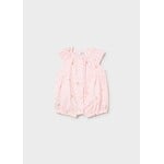 Mayoral MAYORAL - Pale pink romper with floral and kitten print