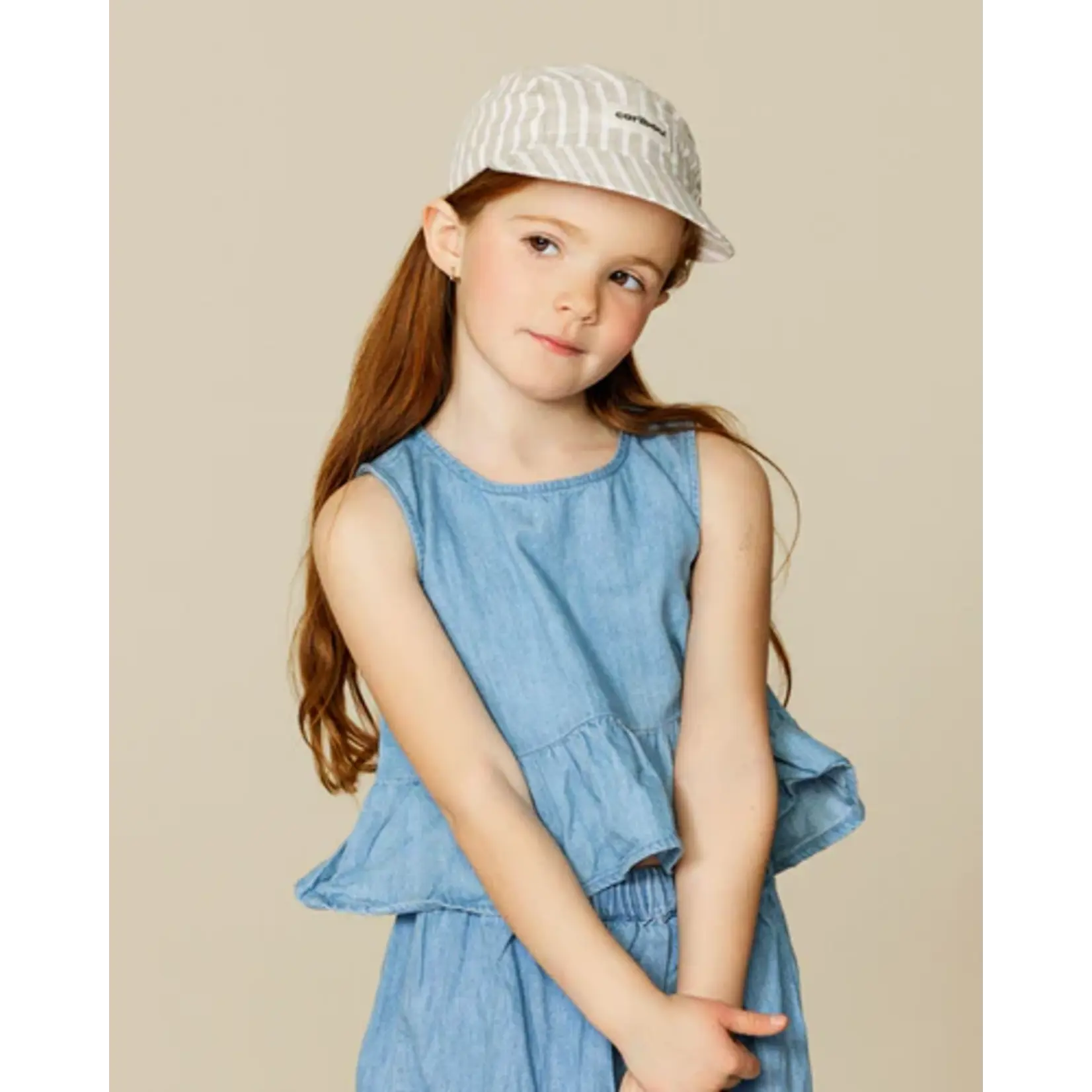 Caribou CARIBOU - Soft Linen Cap - Striped sand