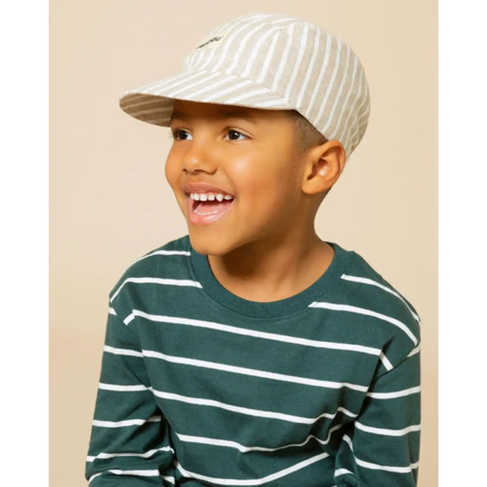 Caribou CARIBOU - Soft Linen Cap - Striped sand