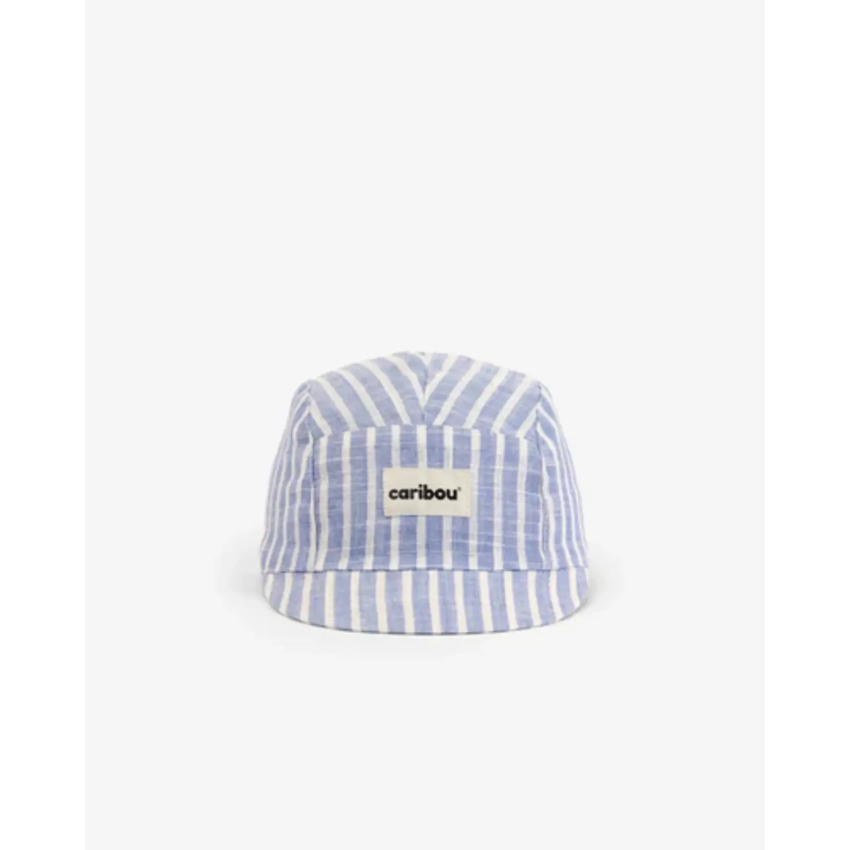 Caribou CARIBOU - Casquette souple en lin rayée bleue