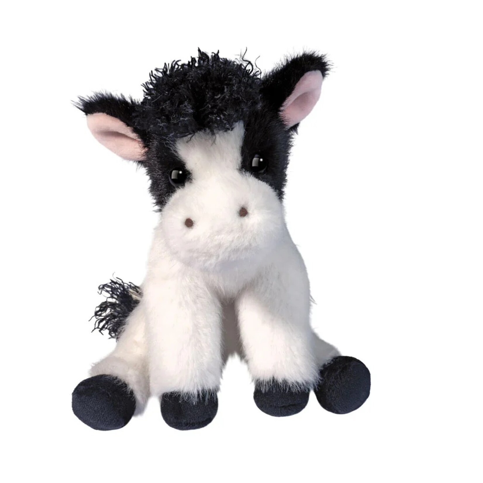 Douglas Cuddle Toys DOUGLAS - Peluche de mini vache noir et blanche 'Sitting Farm Animals'