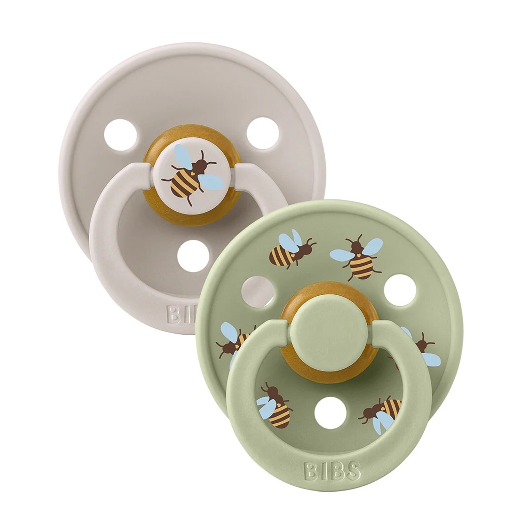 Bibs BIBS - Set of 2 pacifiers 'Bumblebee - Mushroom/Sage'