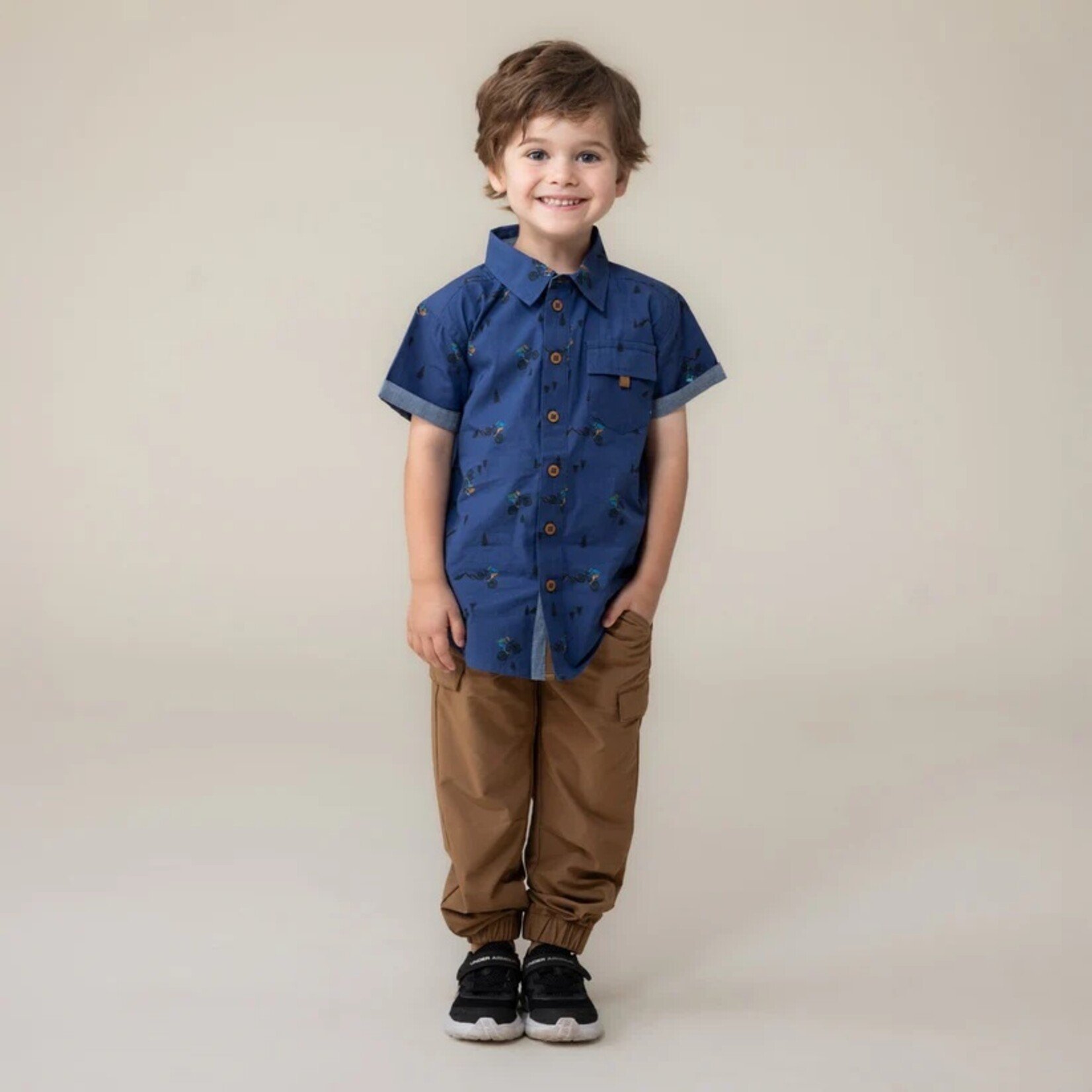 Nanö NANÖ - Chemise marine à manches courtes avec imprimé de bicyclettes 'Tout terrain'