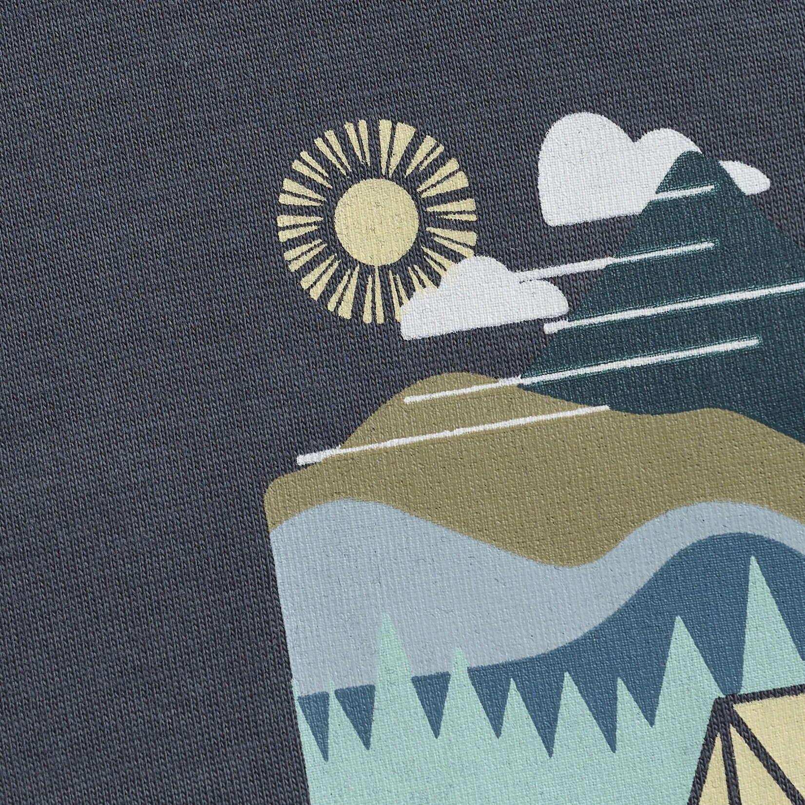 Color Kids COLORKIDS - T-shirt gris foncé avec imprimé de camping 'Get Outside'