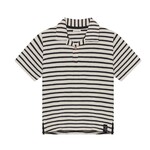 Minymo MINYMO - Beige polo shirt with blue stripes 'Vanilla Ice'