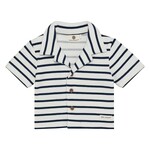 Enfant ENFANT - White short-sleeved shirt with blue stripe