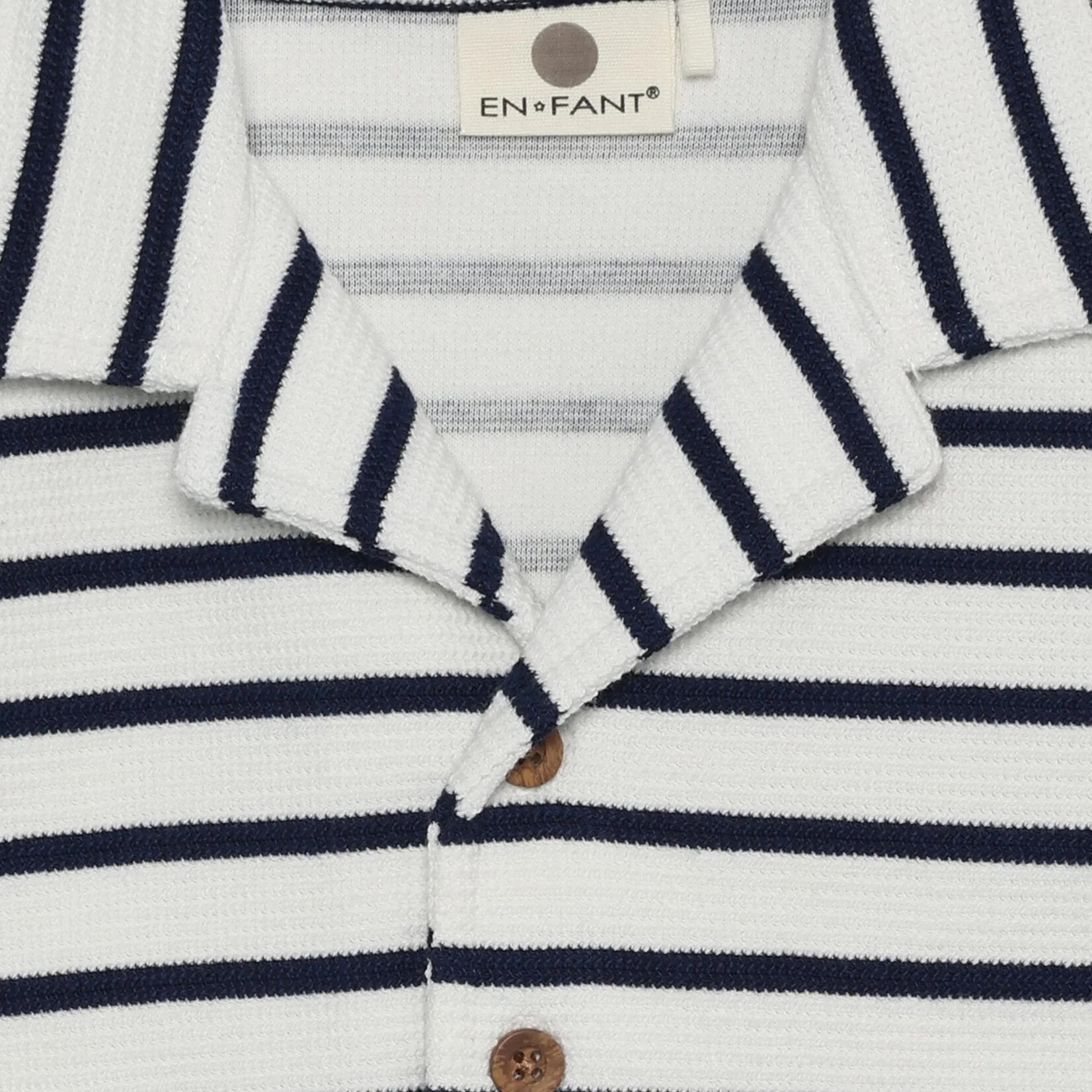 Enfant ENFANT - Chemise à manches courtes blanche avec rayure bleu