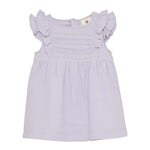 Enfant ENFANT - Robe souple en mousseline lilas avec broderies au devant et manches à volant