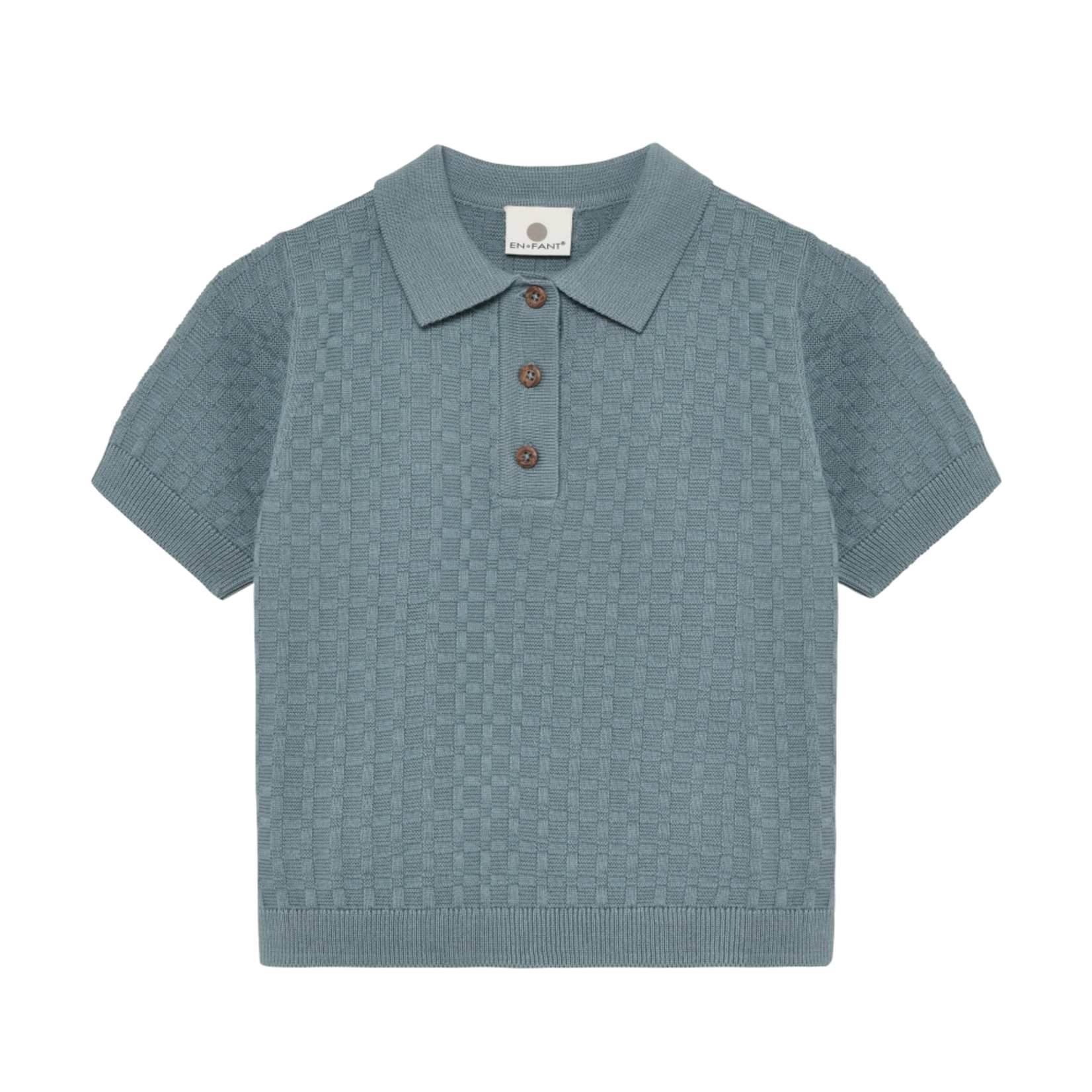Enfant ENFANT - blue grey knitted polo shirt