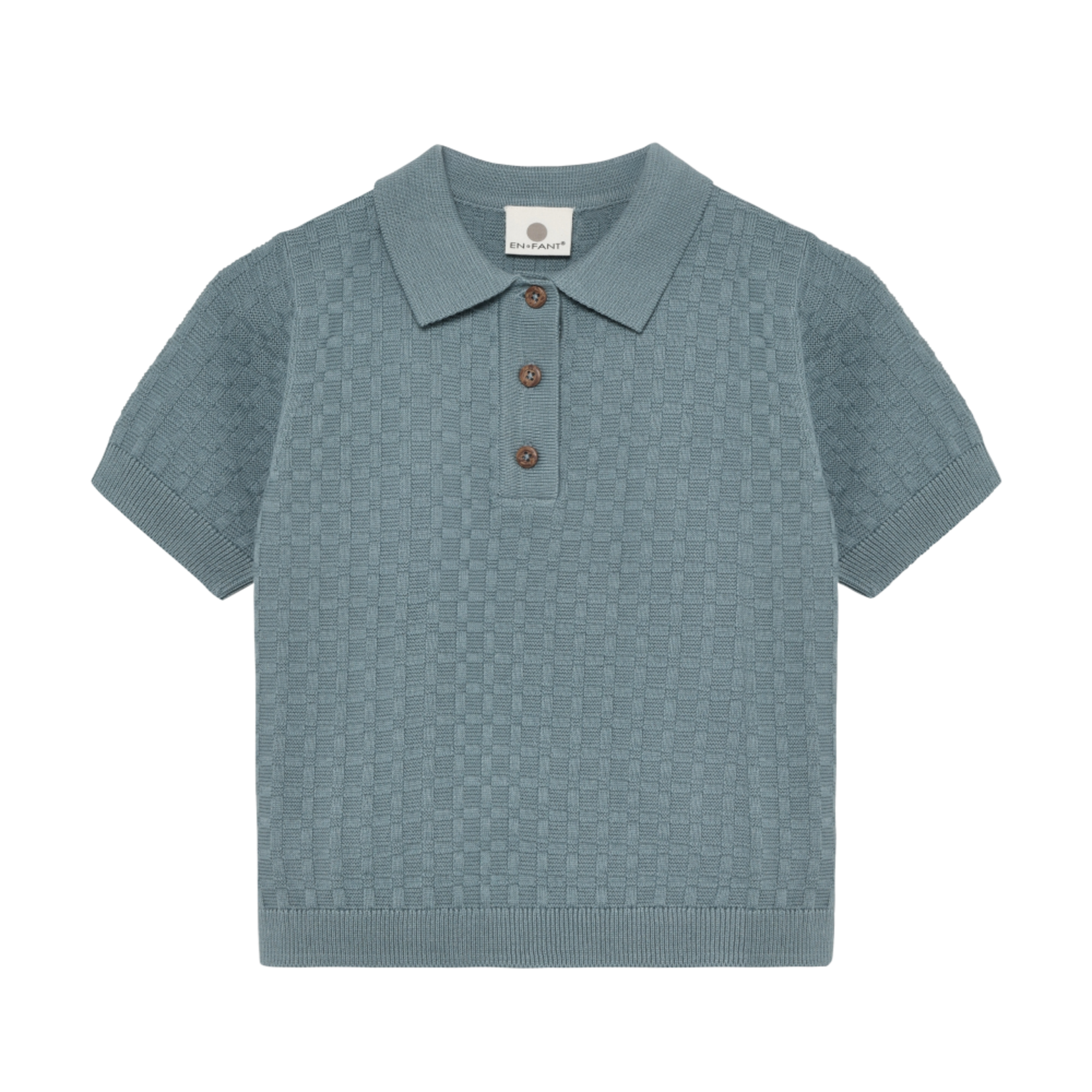 Enfant ENFANT - Polo en tricot bleu gris