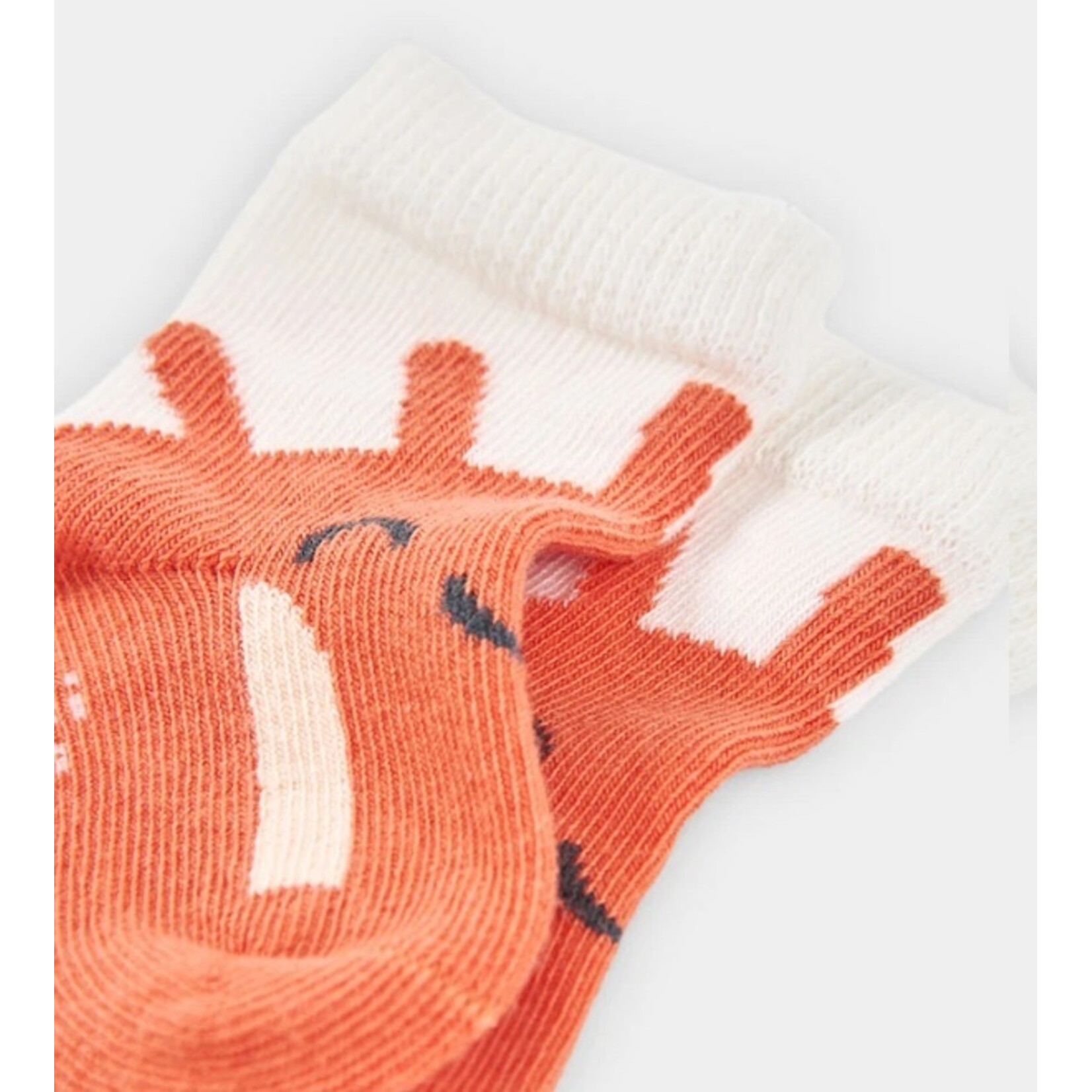Boboli BOBOLI - Lot de 2 paires de chaussettes - Vert, blanc et orange avec imprimé de soleil