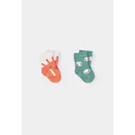Boboli BOBOLI - Pack of 2 pairs of socks - Green, white and orange with sun print