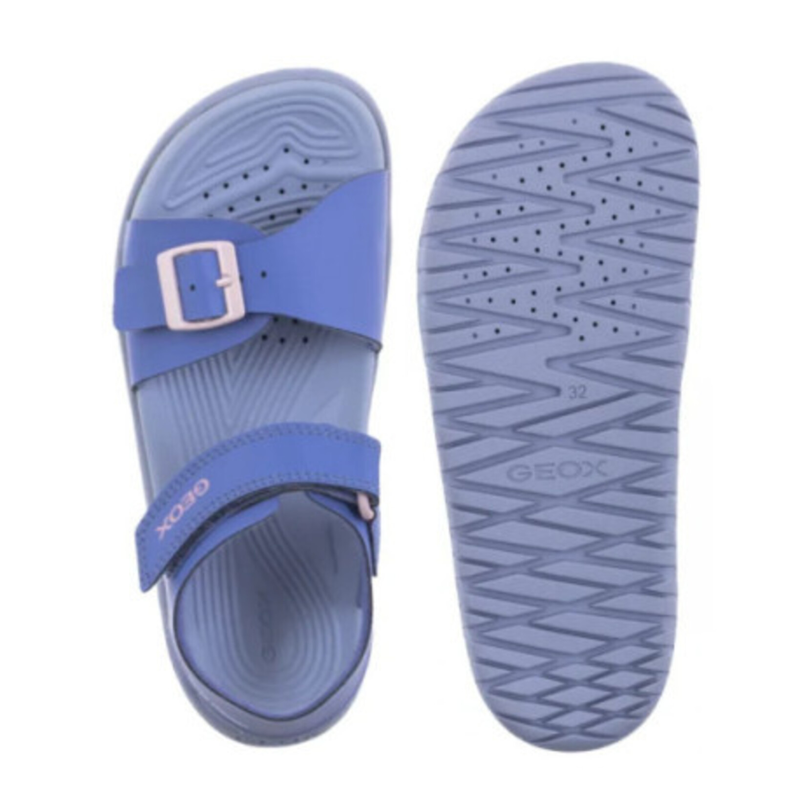 Geox  GEOX - 'J Sandal Fusbetto' Open-Toe Sandals - Dark Lilac/Pink