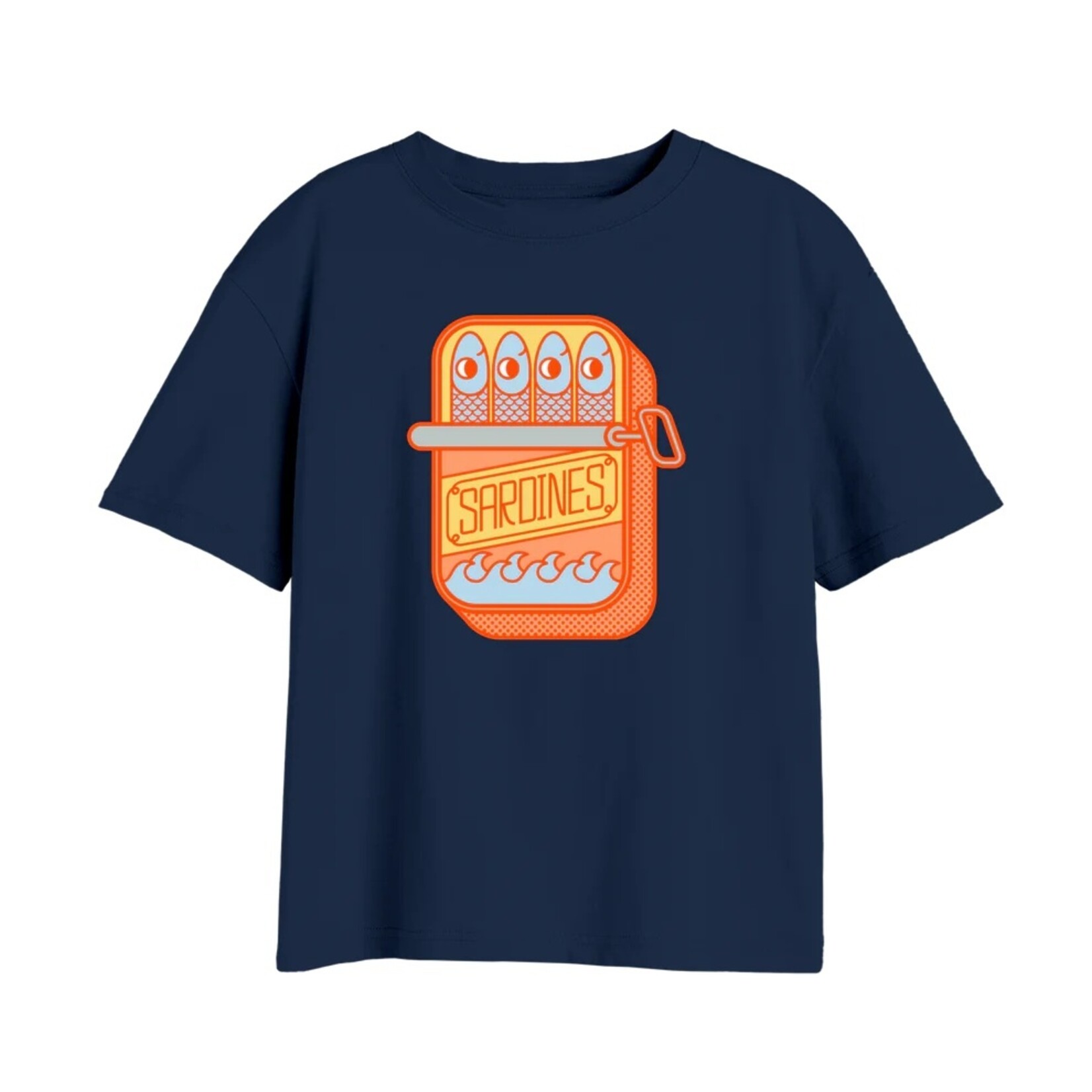 Whistle & Flute WHISTLE AND FLUTE - Dark blue 'Kawaii - Sardines' t-shirt
