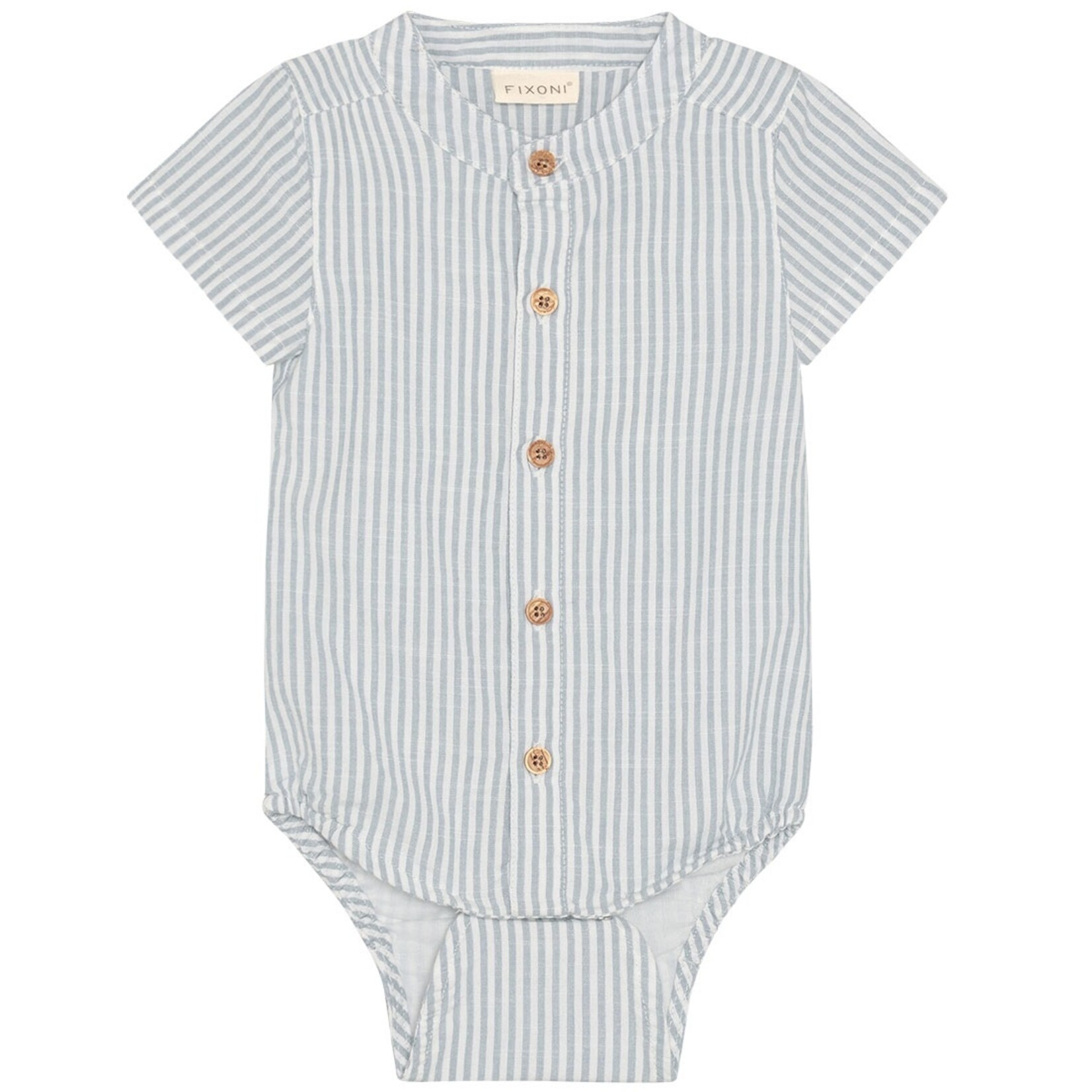 Fixoni FIXONI - White short-sleeved bodysuit with blue stripes