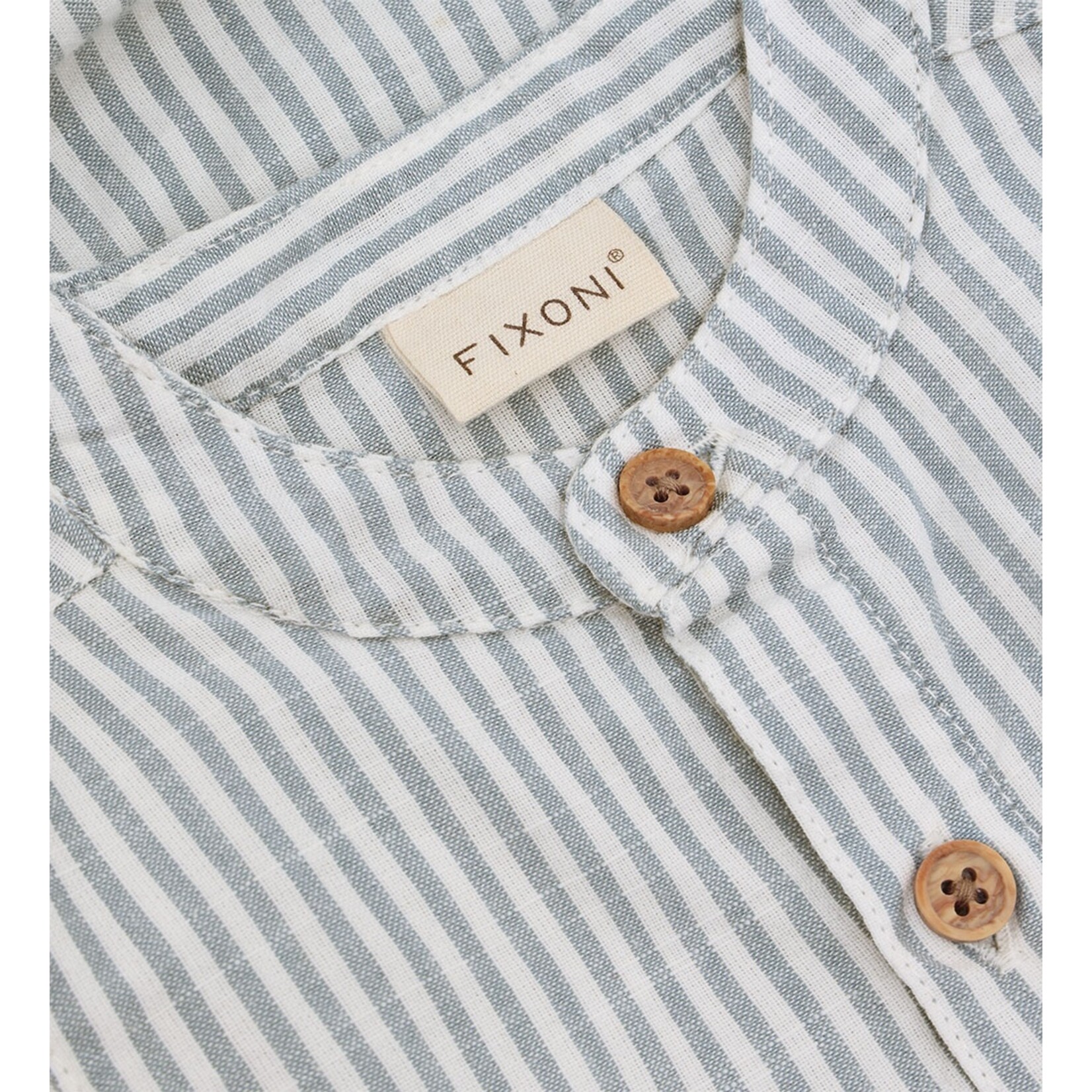 Fixoni FIXONI - White short-sleeved bodysuit with blue stripes