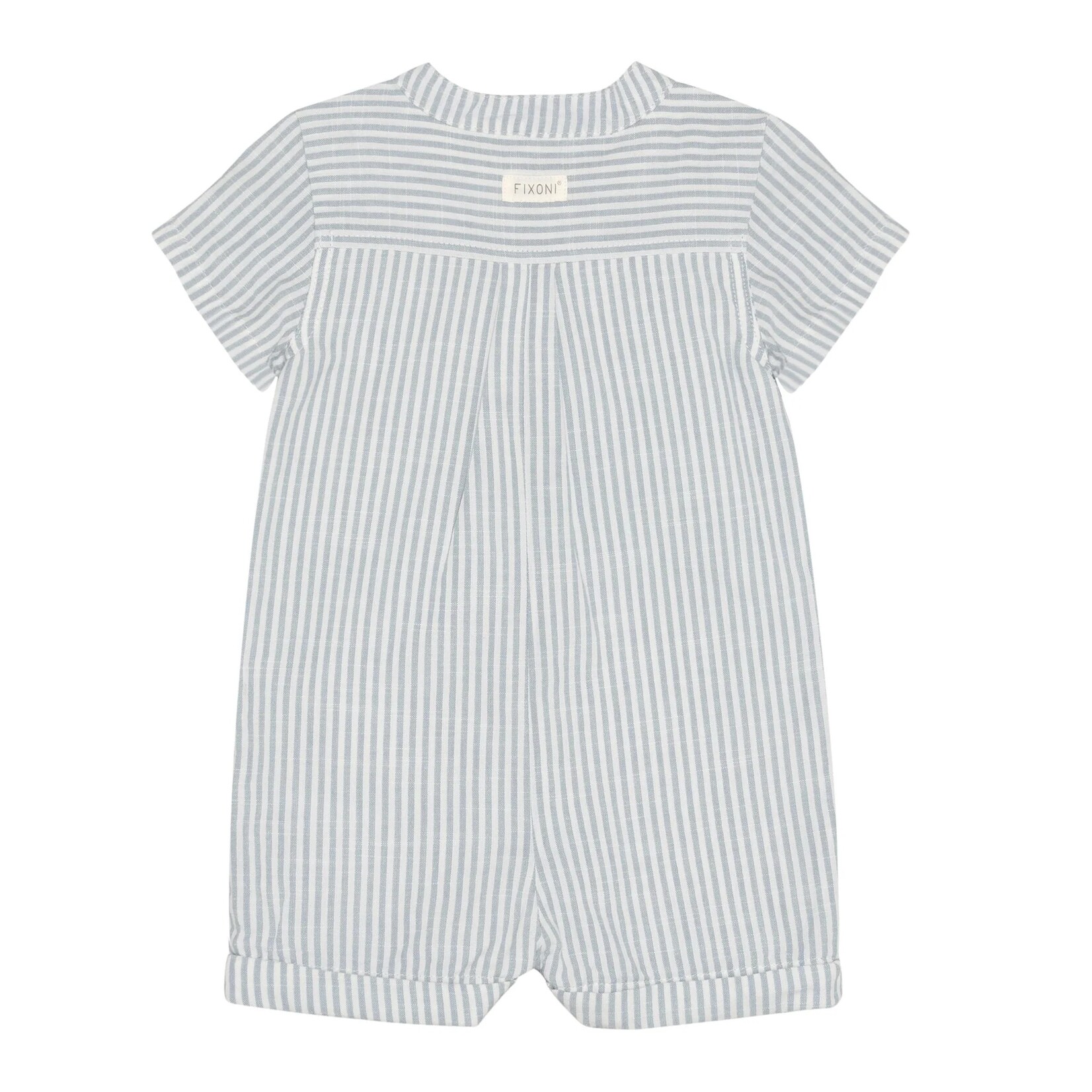 Fixoni FIXONI - White short-sleeved romper with blue stripes