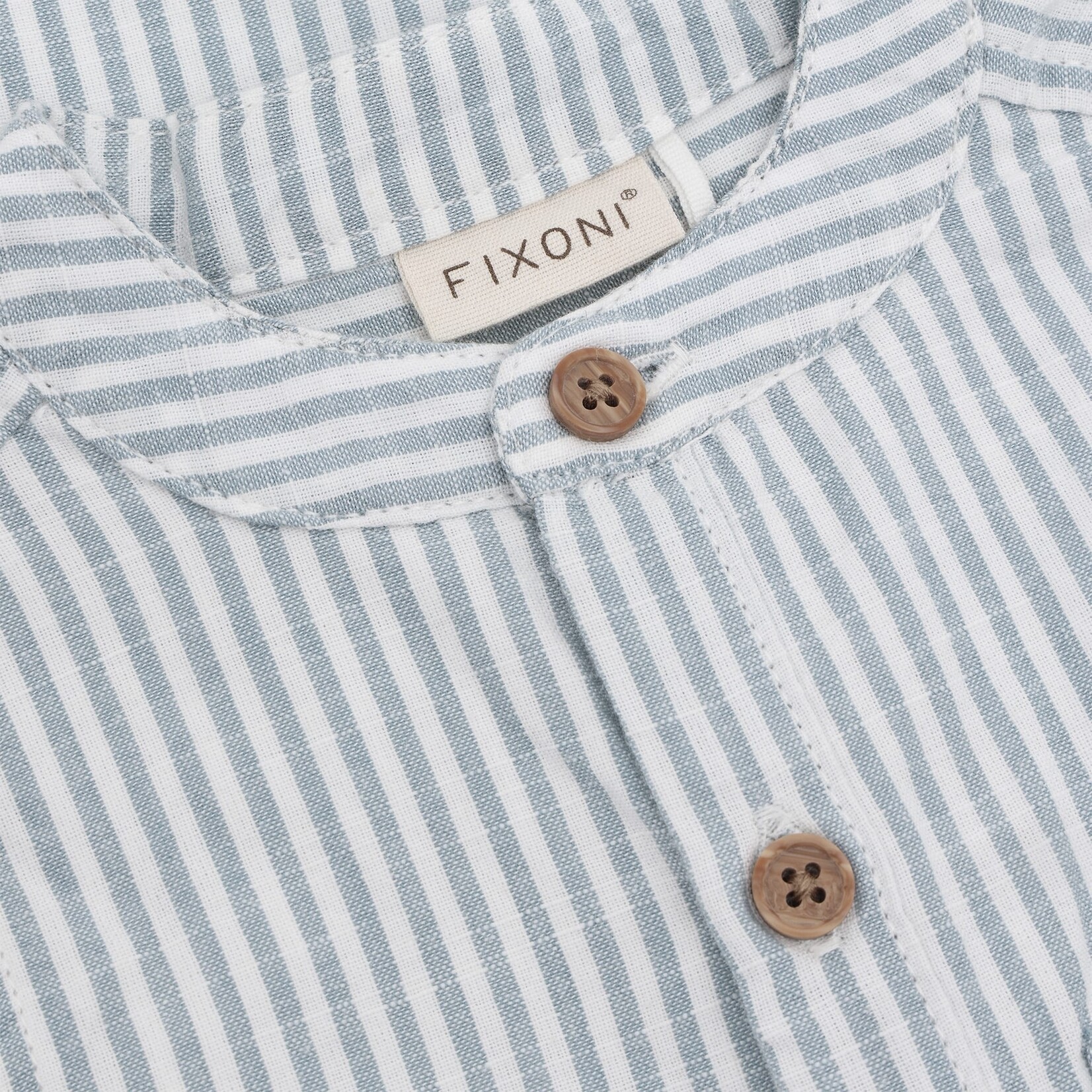 Fixoni FIXONI - White short-sleeved romper with blue stripes