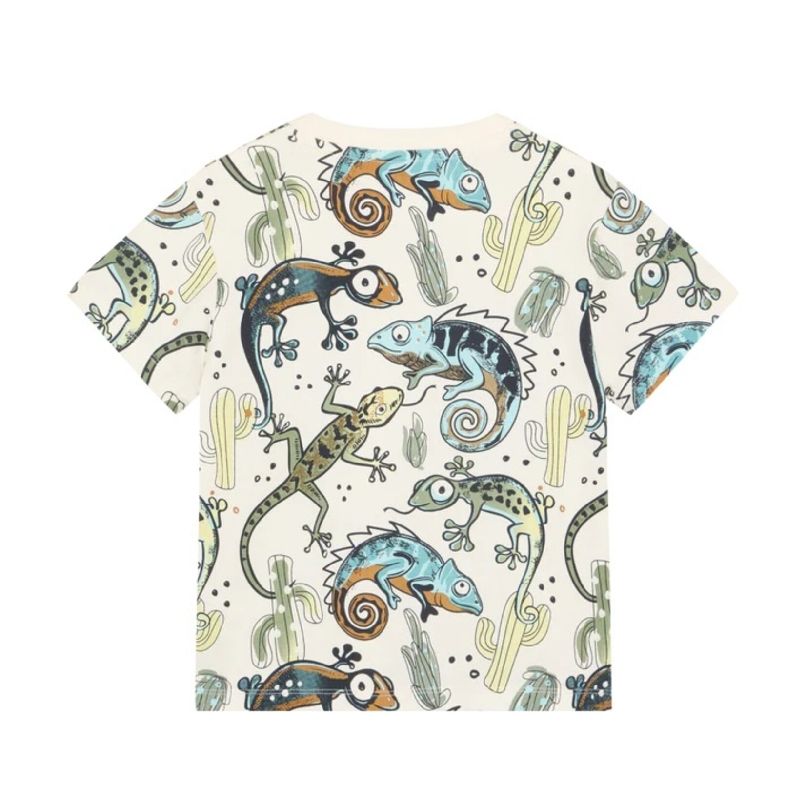 Minymo MINYMO - T-shirt blanc avec imprimé de reptiles et cactus