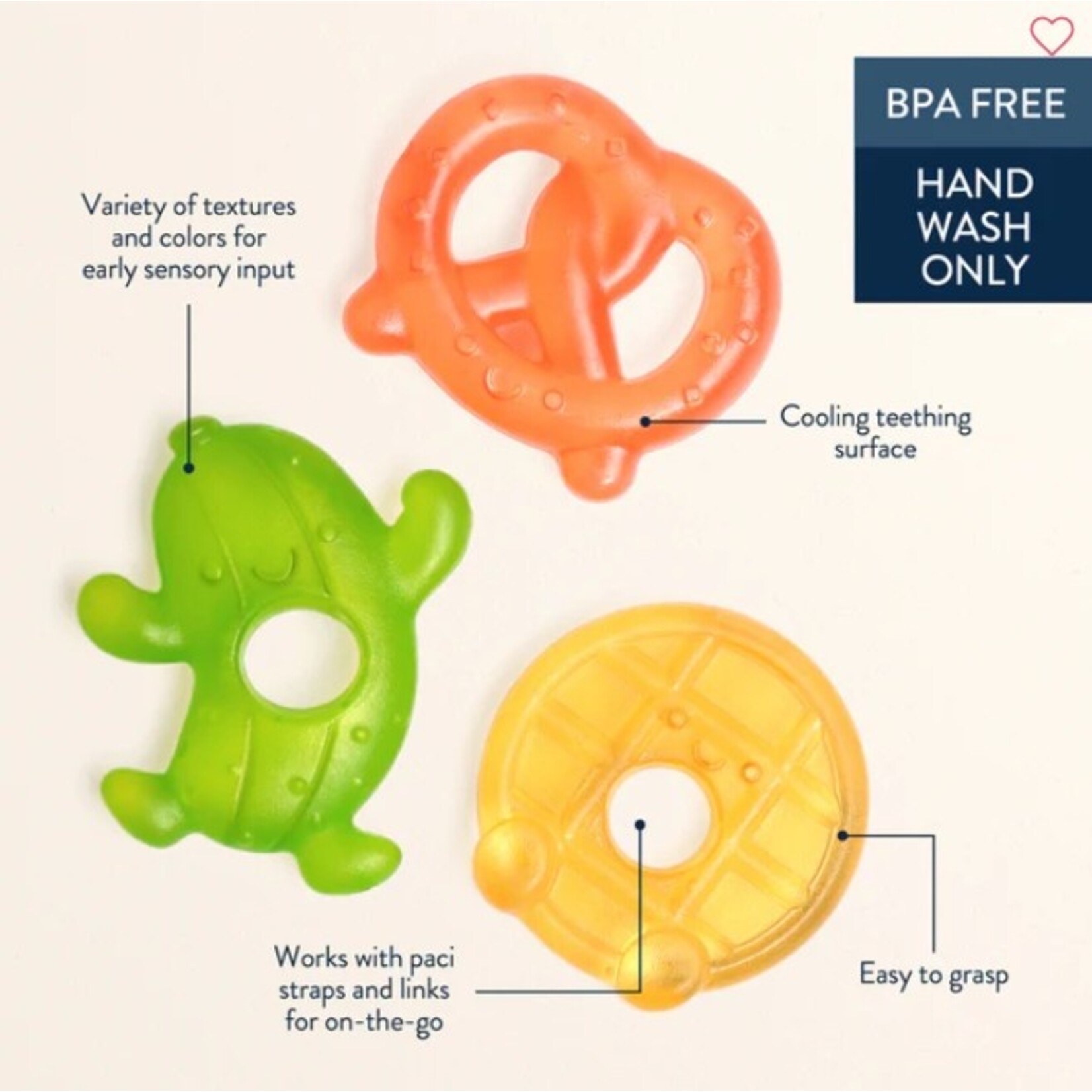 Itzy Ritzy ITZY RITZY - Teething Toy - 'Cutie Coolers/Silly Foods'