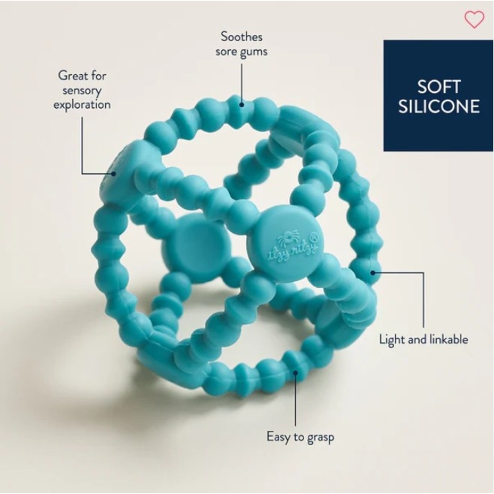 Itzy Ritzy ITZY RITZY - Jouet de dentition - 'Bitzy Ball/Teal'