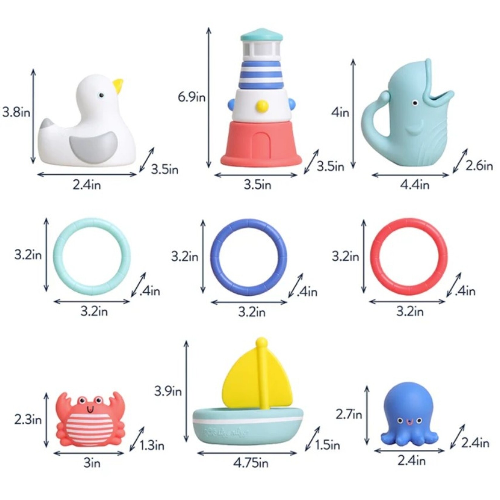 Itzy Ritzy ITZY RITZY - Coffret cadeau de jouets pour le bain thématique côtière - 'Seaside Splash Gift Set'