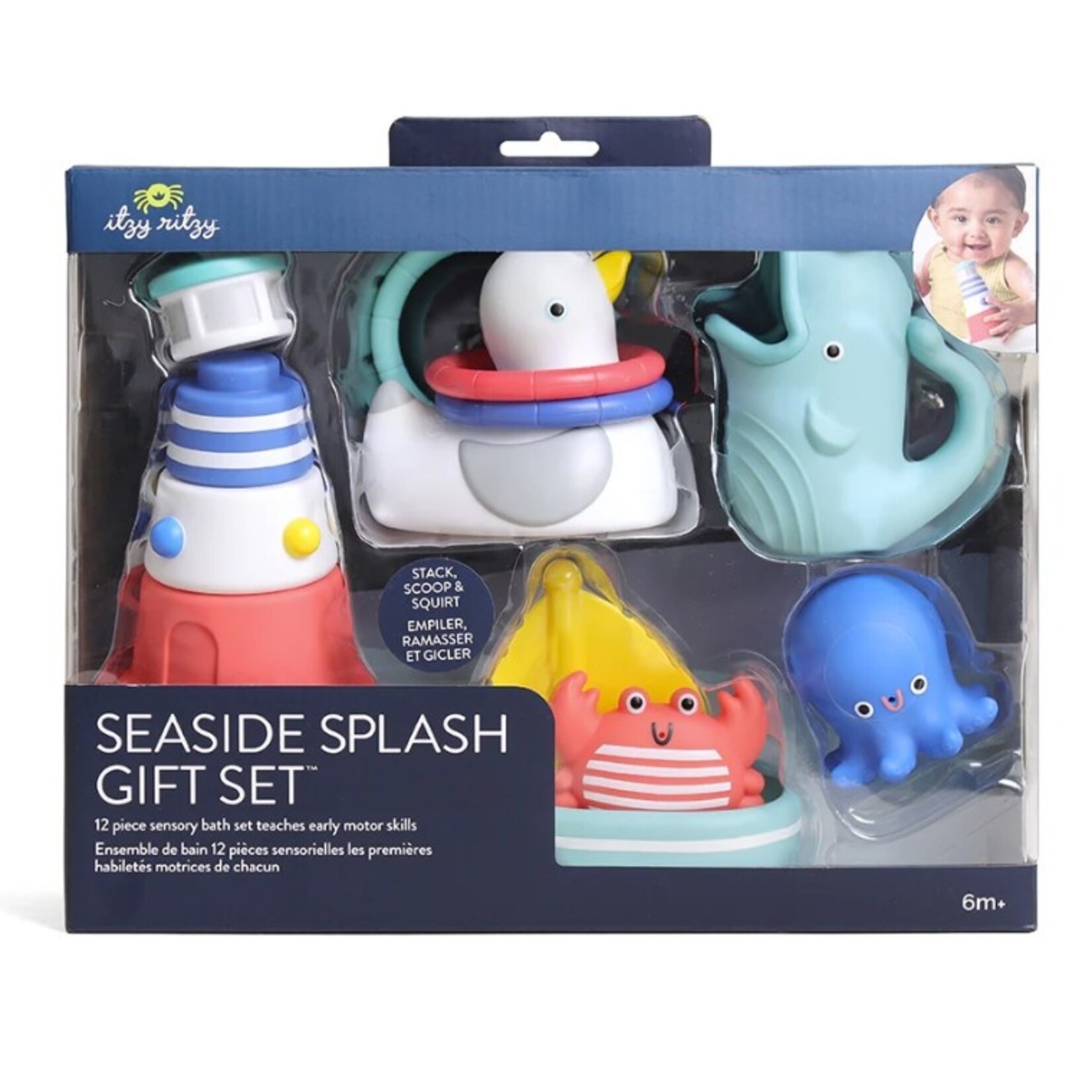 Itzy Ritzy ITZY RITZY - Coffret cadeau de jouets pour le bain thématique côtière - 'Seaside Splash Gift Set'