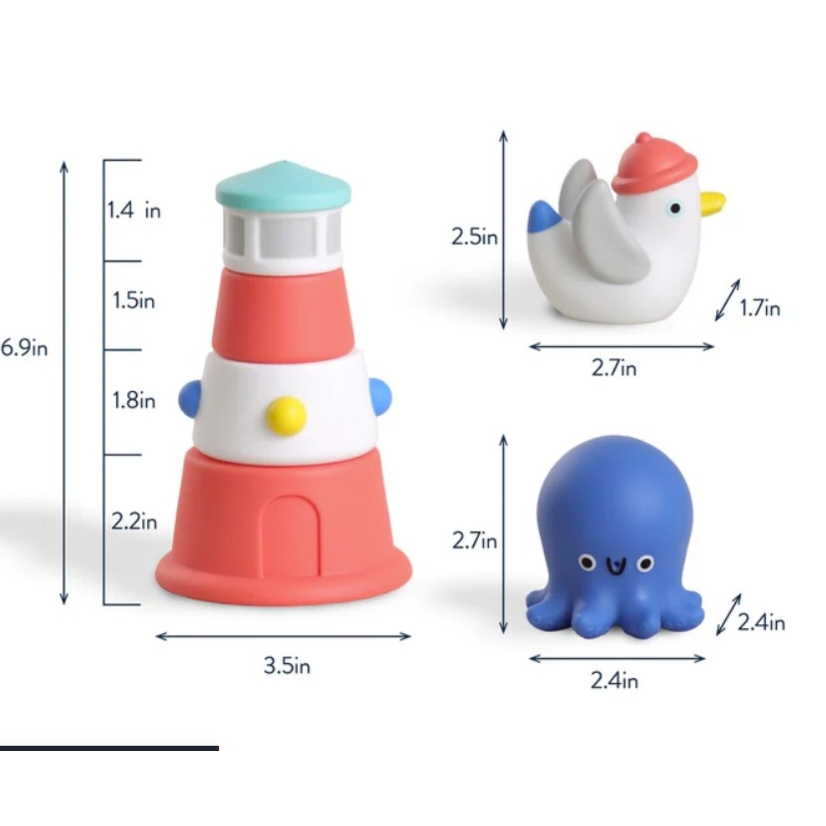 Itzy Ritzy ITZY RITZY - Coastal-themed bath toy set - 'Itzy Stack & Squirt'