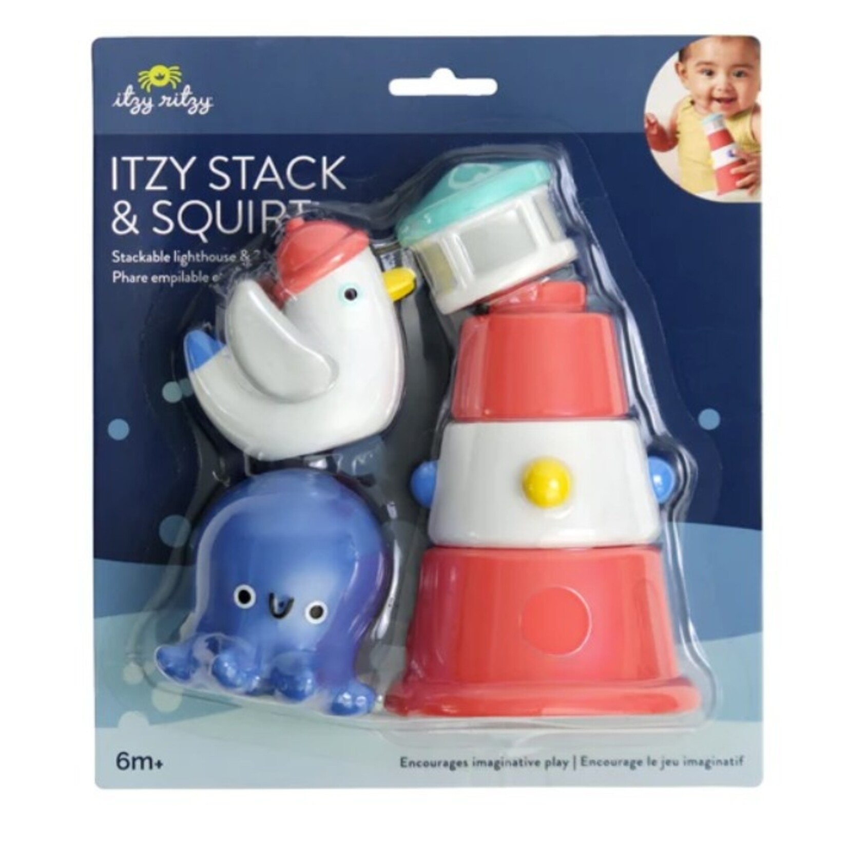 Itzy Ritzy ITZY RITZY - Coastal-themed bath toy set - 'Itzy Stack & Squirt'