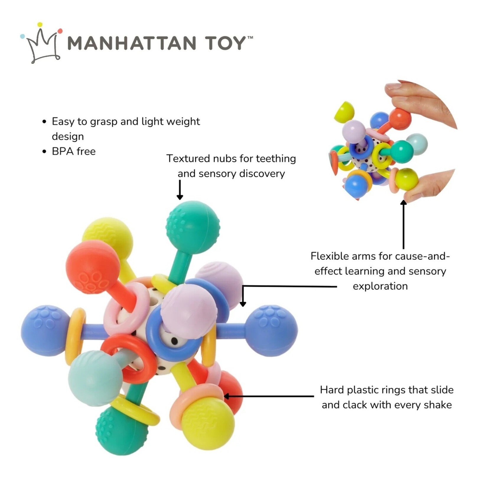 MANHATTAN TOY - 'Atom Colorpop' Teething Toy
