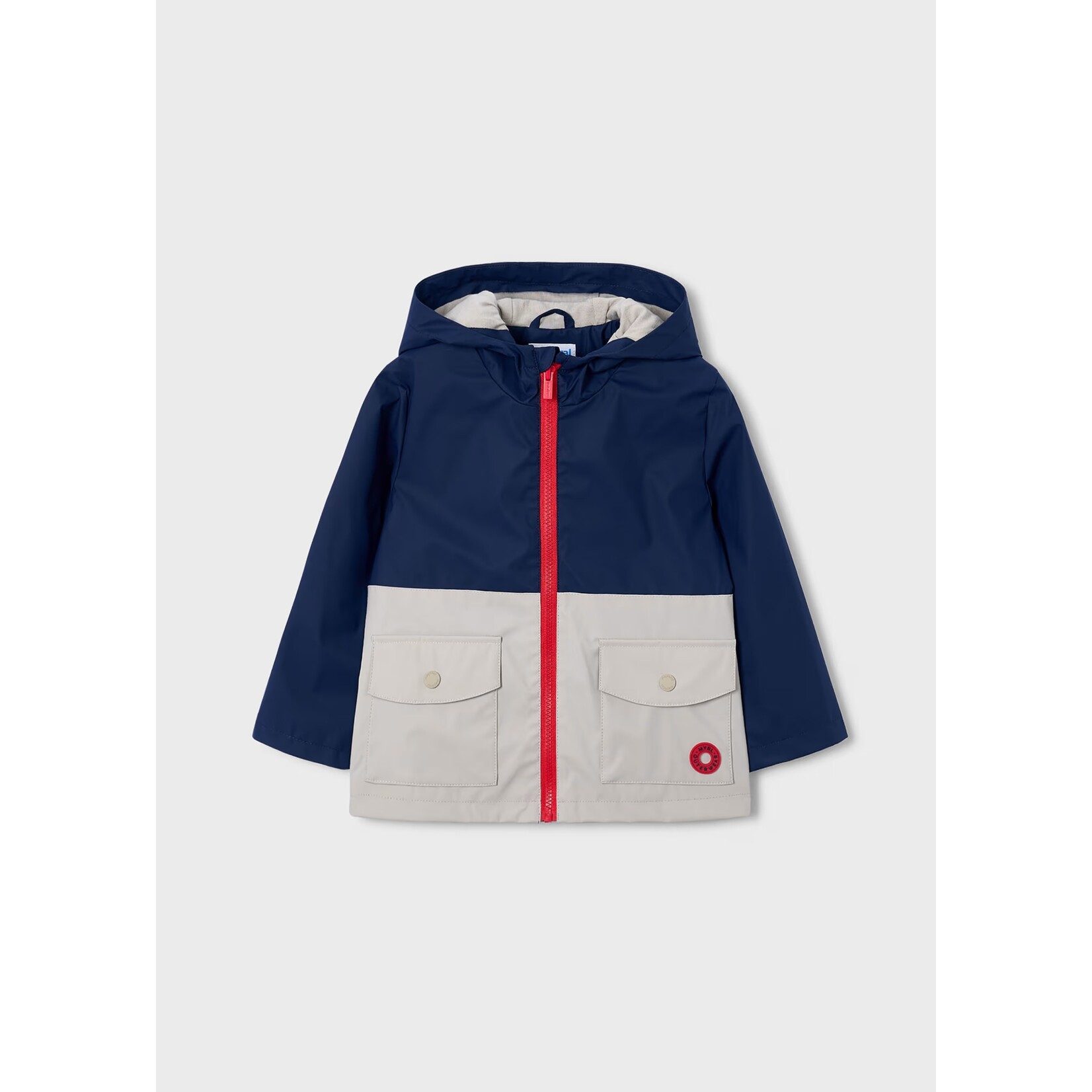 Mayoral  MAYORAL - Manteau mi-saison imperméable bleu marin, beige et rouge