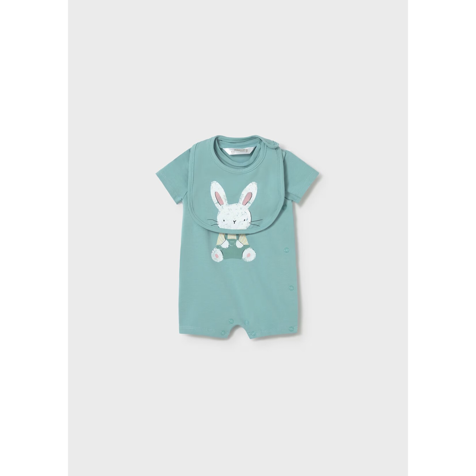 Mayoral MAYORAL - 2-piece set - Short pyjamas and blue bib with rabbit print
