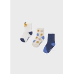 Mayoral MAYORAL - Lot de 3 paires de chaussettes  ' Singe-Giraffe-Hippopotame /Blanc-Jaune-Bleu'