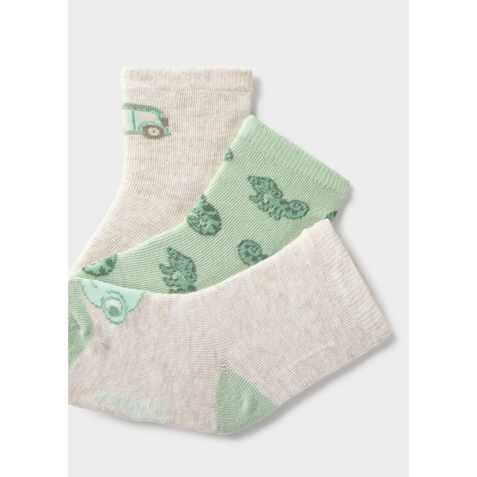 Mayoral MAYORAL - Lot de 3 paires de chaussettes  'Beige et vert avec imprimé caméléons'