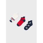 Mayoral MAYORAL - Pack of 3 pairs of 'White-Blue-Red' socks with robot print