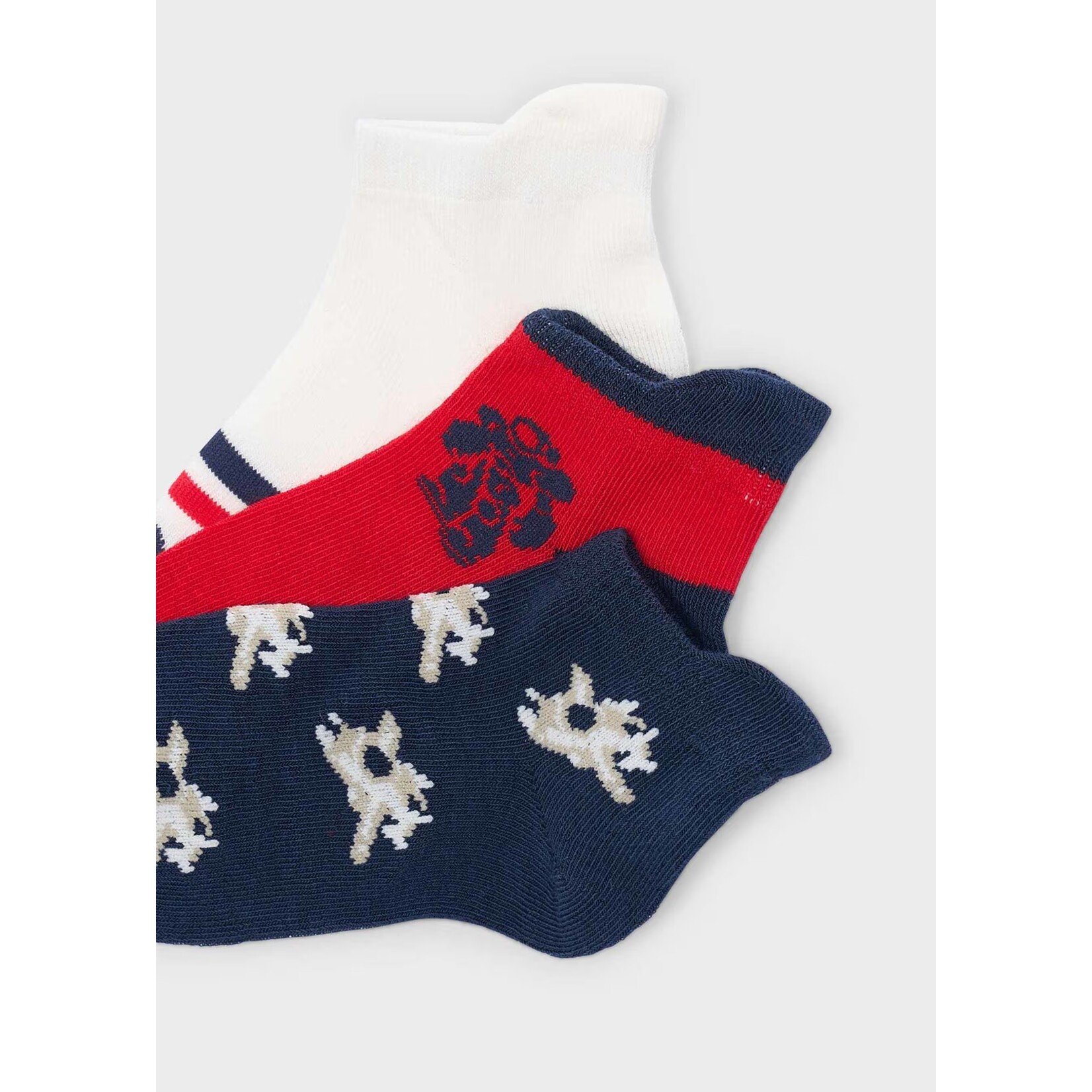 Mayoral MAYORAL - Lot de 3 paires de chaussettes  'Blanc-Bleu-Rouge avec imprimé de Robot'