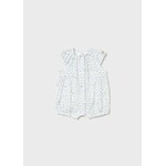 Mayoral MAYORAL - Pale blue romper with floral and kitten print