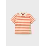 Mayoral MAYORAL - Cream white short-sleeved polo shirt with orange stripes