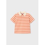 Mayoral MAYORAL - Polo blanc crème à manches courtes à rayures oranges